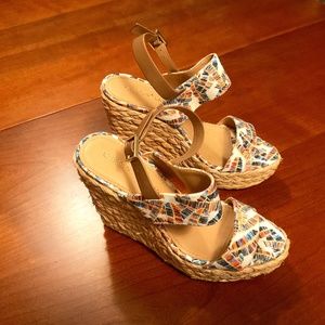 Gibson Latimer Multi-Colored Wedge Sandals